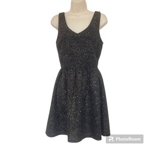 NWT LOVE ADY Black Gold Metallic Sparkle Cocktail Dress Size M Stretch